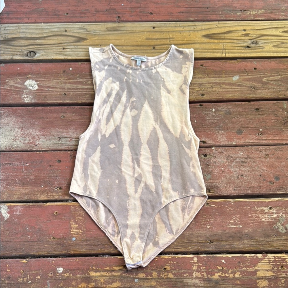 Charlotte Russe Tie-dye One Piece in Beige and Cream